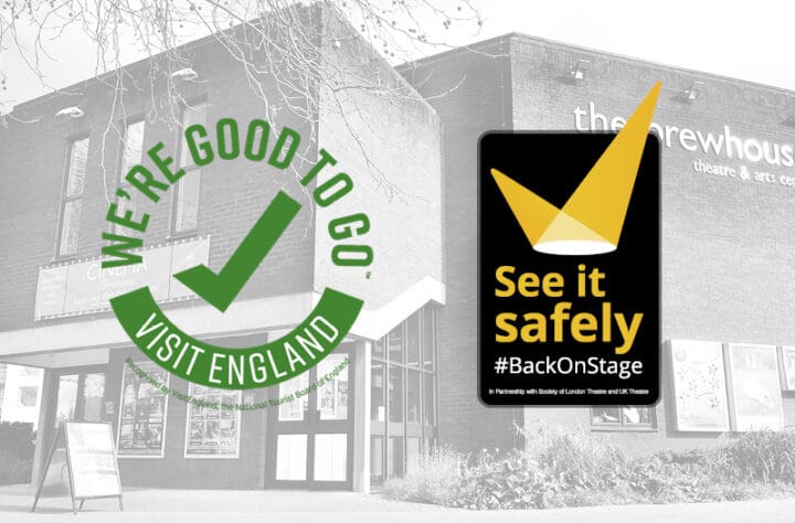 'We're good to go: Visit England' logo and 'See it Safely: #BackOnStage' logo