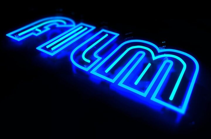 The word 'Film' in neon lights